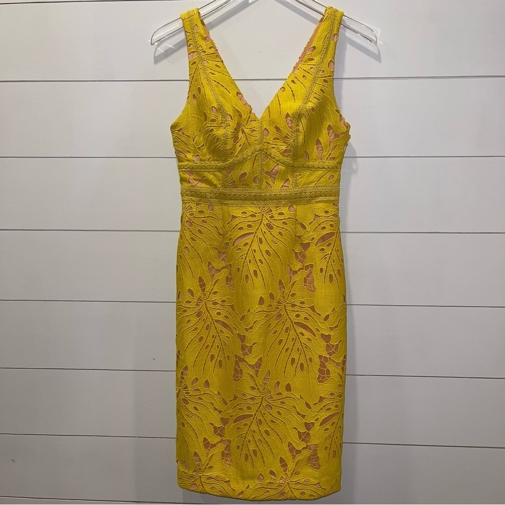 Maeve Anthropologie Gardenia Yellow Collum Dress Womens Size 0 NWOT